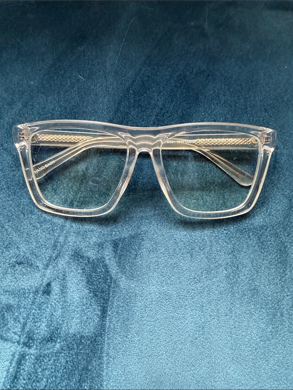 DIME Blue Light Blocking Women’s Clear Frame Glasses with Gold-Textured Temples